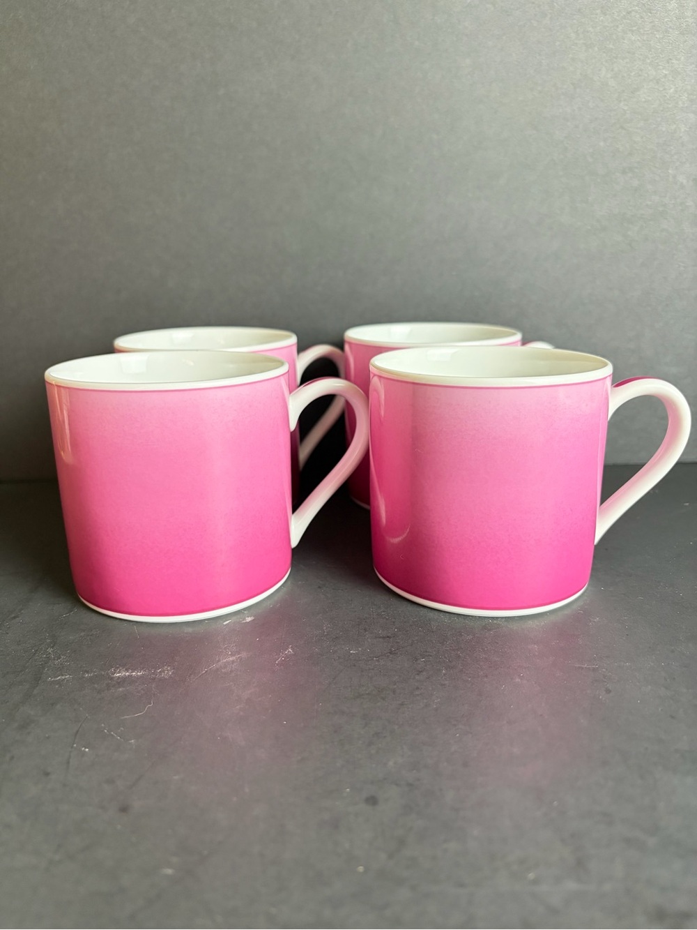 Lynn Chase Pink Accents Rainbow Of ColorCollection Coffee Mug 1998 Set Of 4 1998